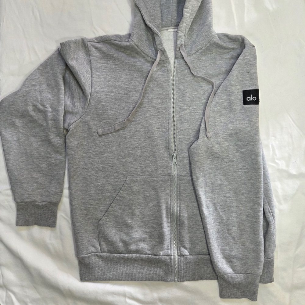 ALO Yoga Gray Zip-Up Hoodie